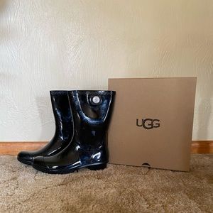 UGG Black Sienna Rain Boots Size 7